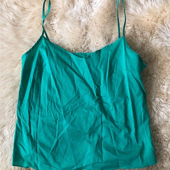 New J Crew Tiered Top in Eyelet size M Green - Picture 2 of 6